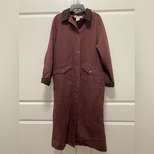 Vintage L.L. Bean long duster chore barn coat medium EUC